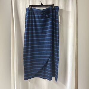 Sonoma NWT Blue Striped Petite‎ Wrap Skirt Size PL